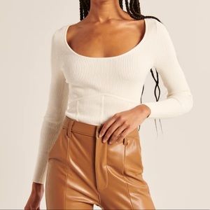 Abercrombie & Fitch Scoopneck Corset Sweater Knit Top
